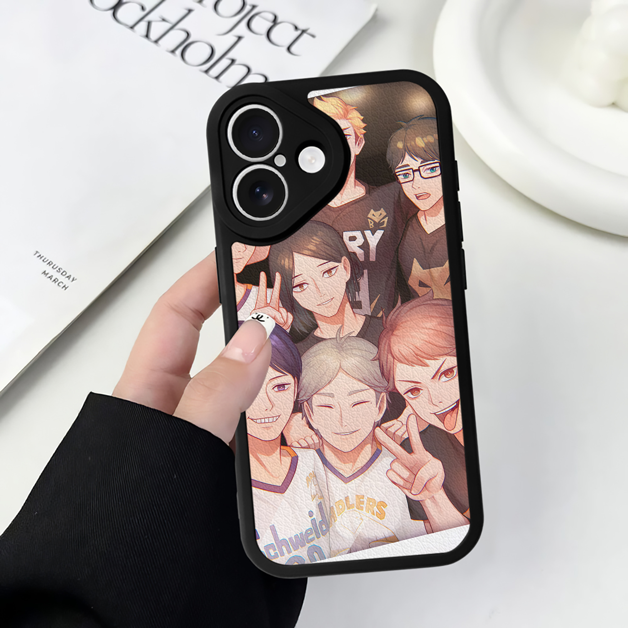 （画像用） ハイキュー!! Haikyu!! 【iPhone 16シリーズ対応】シリコンスマホケース（レザー調） 材質：シリコン